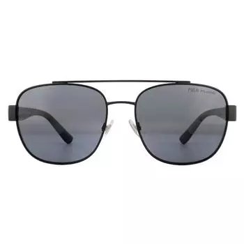 Матовые черные серые поляризованные солнцезащитные очки Aviator Polo Ralph Lauren, черный