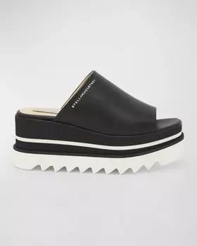 Матовые мюли на танкетке Sneak-Elyse с полублестящим эффектом Alter Stella McCartney, цвет Black