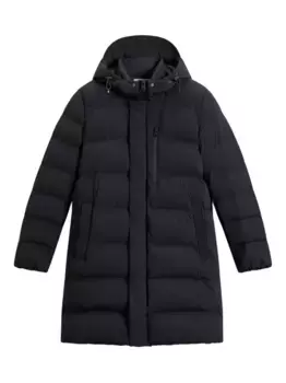 Матовый эластичный пуховик с капюшоном WOOLRICH, синий