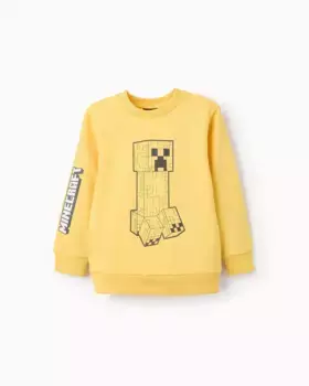 Матовый свитшот для мальчика с принтом Minecraft Zippy, жёлтый