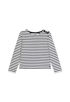 Матросская рубашка на пуговицах с длинными рукавами Petit Bateau, цвет marshmallow smoking