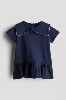 Матросское платье из хлопкового трикотажа H&M, синий