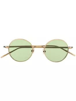 Matsuda солнцезащитные очки в круглой оправе с затемненными линзами, золотистый