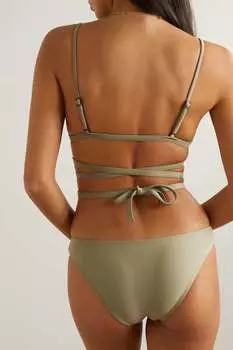 MATTEAU Лиф бикини с треугольными чашечками REPREVE и стрейч-эффектом с запахом, зеленый