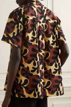 MATTEAU + NET SUSTAIN Рубашка из органического крепдешина с принтом, коричневый