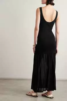 MATTEAU Платье макси из эластичного трикотажа, черный