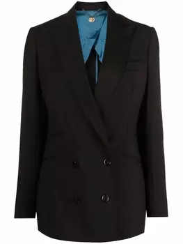 Maurizio Miri двубортный блейзер из смесовой шерсти, черный