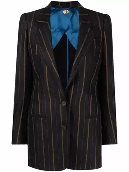 Maurizio Miri однобортный блейзер в полоску, черный