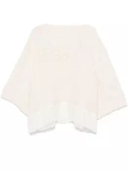 MAURIZIO MYKONOS свитер с аппликацией из вельветового кружева, серый