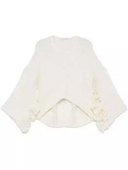 MAURIZIO MYKONOS свитер с цветочной аппликацией из кружева, серый