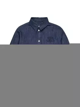 MAX&Co. Kids джинсовая рубашка с монограммой, синий