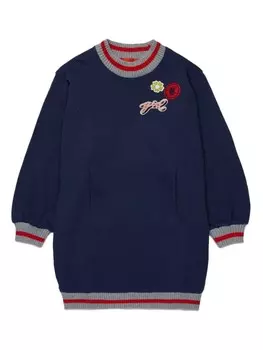 MAX&Co. Kids платье с логотипом, синий