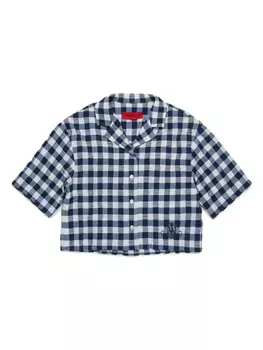 MAX&Co. Kids рубашка в клетку, синий