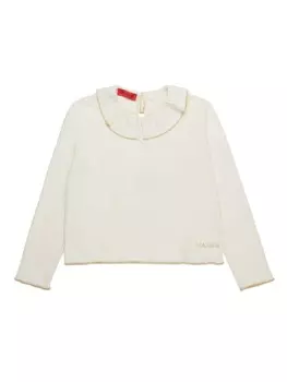 MAX&Co. Kids топ с оборками на воротнике, серый