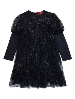 MAX&Co. Kids трикотажное платье с пайетками, черный