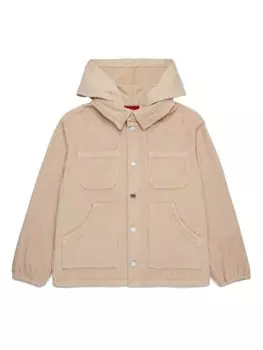 MAX&Co. Kids вельветовая куртка с капюшоном, нейтральный цвет