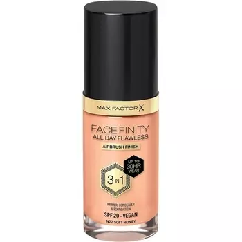 Max Factor Facefinity 3-в-1 безупречная жидкая основа для всего дня SPF 20 77 Soft Honey 30 мл