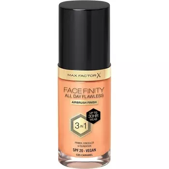 Max Factor Facefinity 3-в-1 безупречная жидкая тональная основа на весь день Spf 20 85 карамель 30 мл