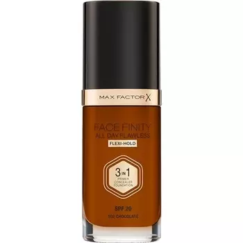 Max Factor Facefinity 3-в-1 жидкая тональная основа All Day Flawless SPF 20 102 Шоколад 30 мл