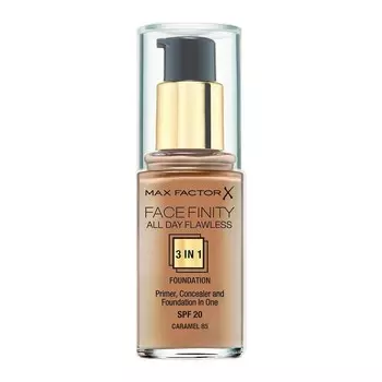 Max Factor, Facefinity All Day Flawless 3 в 1, Тональный крем для лица 3 в 1, 85 Карамель, Spf 20, 30 мл