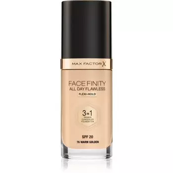 Max Factor, Facefinity All Day Flawless, стойкая тональная основа Spf 20, оттенок 76 Warm Golden, 30 мл