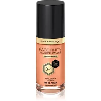Max Factor, Facefinity All Day Flawless, стойкая тональная основа Spf 20, оттенок C82 Deep Bronze, 30 мл