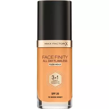 Max Factor, Facefinity All Day Flawless, стойкая тональная основа Spf 20, оттенок 78 Warm Honey, 30 мл