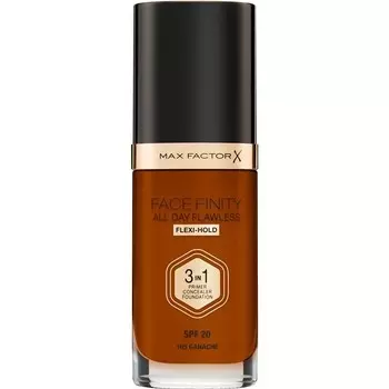 Max Factor, Facefinity All Day Flawless, стойкая тональная основа Spf 20, оттенок 105 Ganache, 30 мл