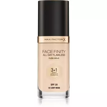 Max Factor, Facefinity All Day Flawless, тональная основа длительного действия SPF 20, оттенок 32 Light Beige, 30 мл