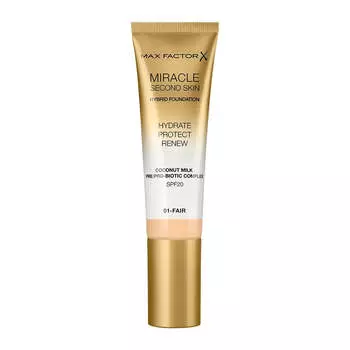 Max Factor Miracle Second Skin Hybrid Foundation увлажняющая тональная основа с фильтром 01 Fair 30мл