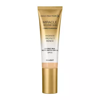 Max Factor Miracle Second Skin Hybrid Foundation увлажняющий тональный крем с фильтром 03 Light 30мл