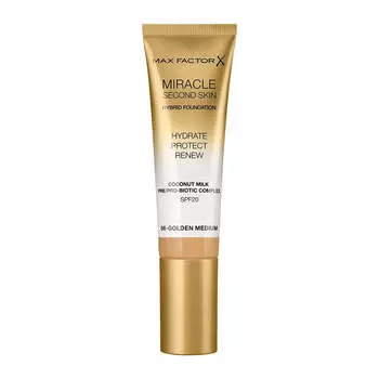 Max Factor Miracle Second Skin Hybrid Foundation увлажняющий тональный крем с фильтром 06 Golden Medium 30мл
