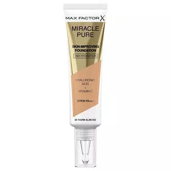 Max Factor Тональный крем Miracle Pure SPF30 PA+++, улучшающий состояние кожи 45 Warm Almond 30 мл