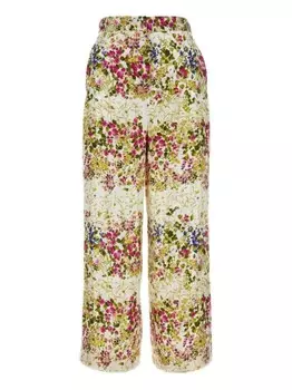 Max Mara атласные брюки с принтом Opersos, нейтральный цвет