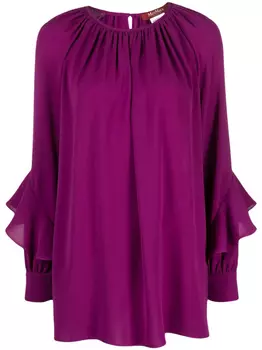 Max Mara блузка Ombrosa с оборками, розовый