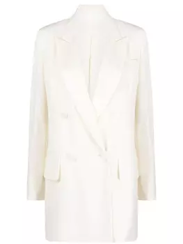 Max Mara двубортный блейзер из вирджинской шерсти, нейтральный цвет