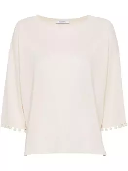 Max Mara джемпер из хлопка Neottia с подвеской, нейтральный цвет