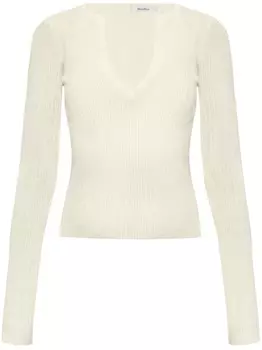 Max Mara джемпер Urlo в рубчик, нейтральный цвет