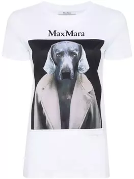Max Mara футболка Cipria с принтом, белый