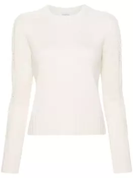 Max Mara кашемировый джемпер фактурной вязки, нейтральный цвет