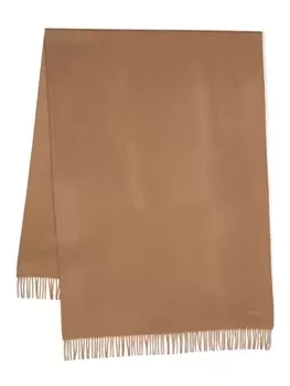 Max Mara кашемировый шарф Baci с бахромой, коричневый