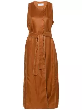 Max Mara льняной жилет Aureo с поясом, коричневый