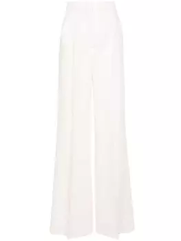 Max Mara льняные брюки широкого кроя, нейтральный цвет