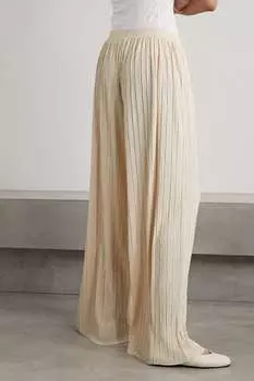 MAX MARA Leisure Alfonsa широкие брюки из крепа-плиссе, слоновая кость