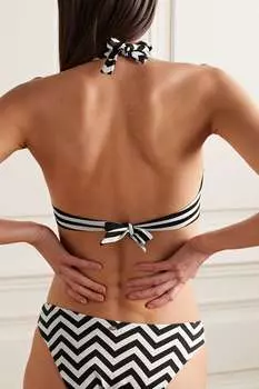 MAX MARA лиф бикини Allegra в полоску, белый