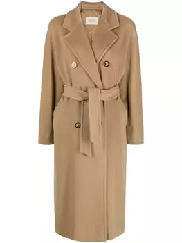 Max Mara пальто Madame с поясом, нейтральный цвет