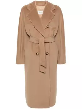 Max Mara пальто Madame с поясом, нейтральный цвет