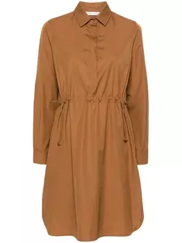 Max Mara платье-рубашка мини с классическим воротником, коричневый