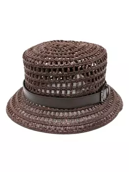 Max Mara плетеная шляпа Cloche, коричневый