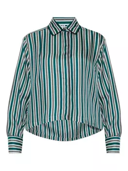 Max Mara рубашка с воротником в полоску, зеленый